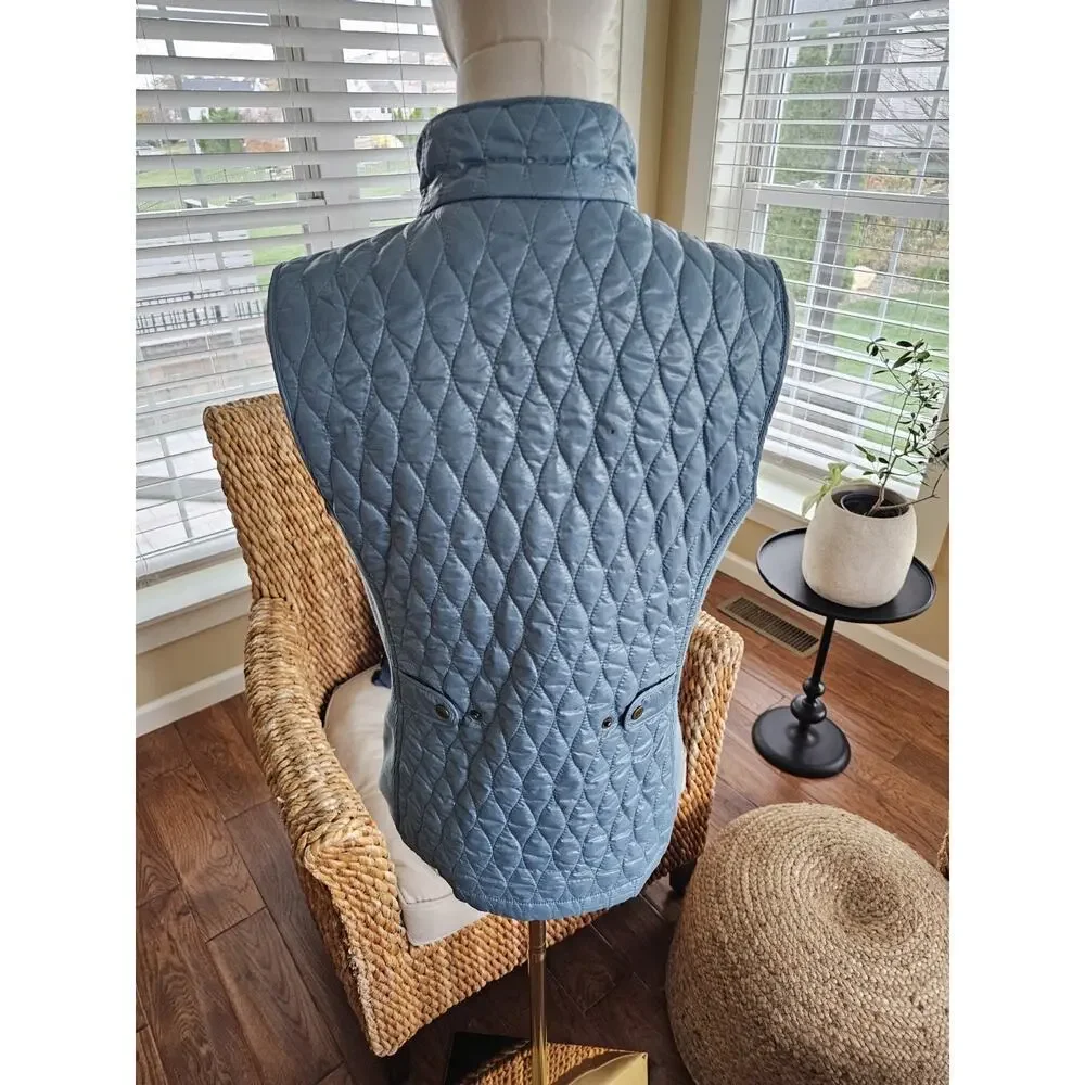 Talbots Quilted Puffer Vest Women's Size S Blue Preppy Outdoors - Picture 7 of 9